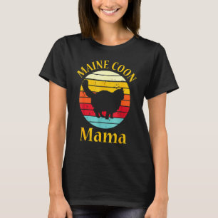 Retro Maine Coon Cat Mam Pet Eigenaar T-shirt