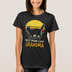 Retro Maine Coon Kat Huisdier Eigenaar Moeder T-shirt