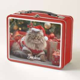 Retro Maine Coon Kat Kerstmis Gepersonaliseerd