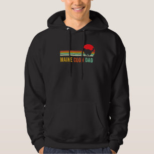 Retro Maine Coon Papa Trotse Kat Huisdier Eigenaar Hoodie