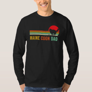 Retro Maine Coon Papa Trotse Kat Huisdier Eigenaar T-shirt