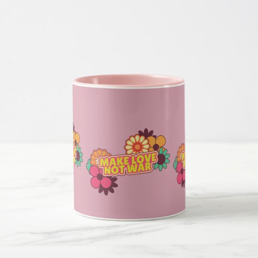 Retro Make Love Not War Mok (Midden)