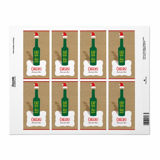 Retro Make Merry Gift Label - Favorieten, Hostess (Full Sheet)