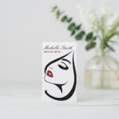 Retro Make-up artiest visitekaartje ontwerp (Staand voorkant)