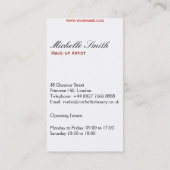 Retro make-up artiesten visitekaartje ontwerp (Achterkant)