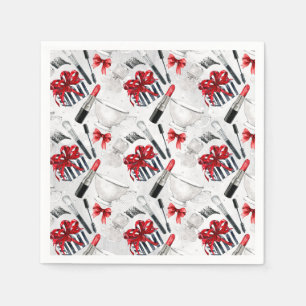 Retro make-up girly trendy kleurrijk servetten