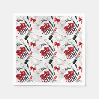 Retro make-up girly trendy kleurrijk servetten