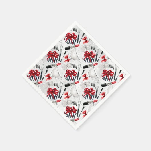 Retro make-up girly trendy kleurrijk servetten (Hoek)