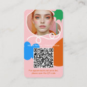 Retro Make-up schoonheidsvormen foto qr code logo Visitekaartje (Achterkant)