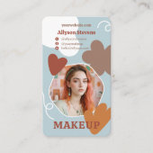 Retro Make-up schoonheidsvormen foto qr code logo Visitekaartje (Voorkant)