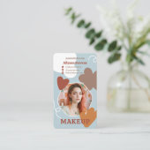 Retro Make-up schoonheidsvormen foto qr code logo Visitekaartje (Staand voorkant)