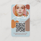 Retro Make-up schoonheidsvormen foto qr code logo Visitekaartje (Achterkant)
