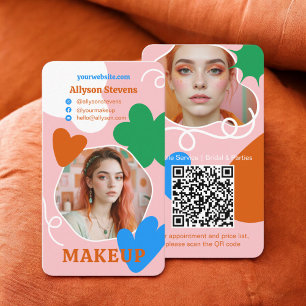 Retro Make-up schoonheidsvormen foto qr code logo Visitekaartje