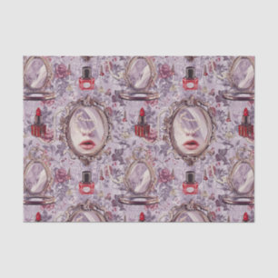 Retro make-up Vanity Lipstick Decoupage Tissuepapier