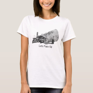 retro makeup bag lipstick eyeshadow monochroom t-shirt