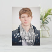 Retro Male 2015 Graduation Party Invitation Kaart (Staand voorkant)