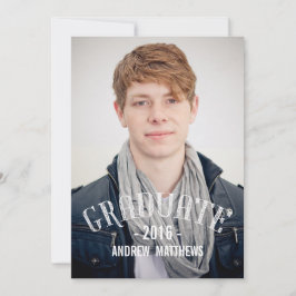 Retro Male 2016 Graduation Party Invitation Kaart