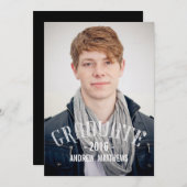 Retro Male 2016 Graduation Party Invitation Kaart (Voorkant / Achterkant)