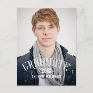 Retro Male Oproep van de GraduPartij Uitnodiging Briefkaart