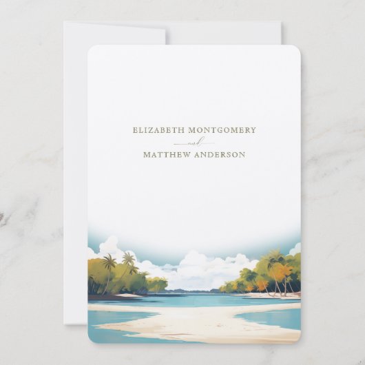 Retro Malediven Reizen Save-the-Date Kaart (Achterkant)