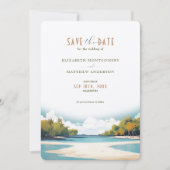 Retro Malediven Reizen Save-the-Date Kaart (Voorkant)