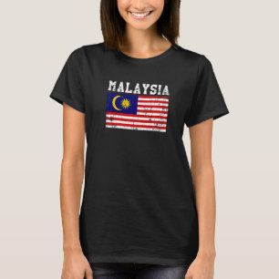 Retro Maleisië Vlag Maleisische roots T-shirt