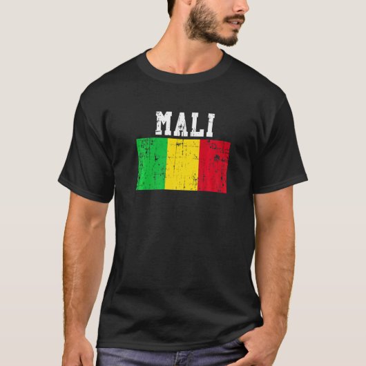 Retro  Mali vlag Malinese roots T-shirt (Voorkant)