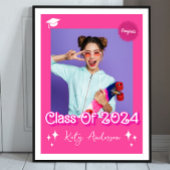 Retro Malibu Roze Doll Afstuderen Poster