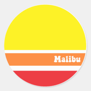 Retro Malibu-sticker Ronde Sticker