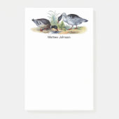  Retro Mallard Duck Print Optionele naam Post-it® Notes (Voorkant)