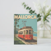 Retro Mallorca Spanje Tram Reizen Briefkaart (Staand voorkant)