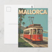 Retro Mallorca Spanje Tram Reizen Briefkaart (Voorkant / Achterkant)