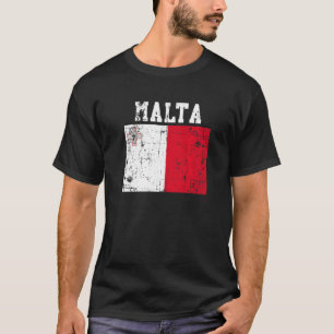 Retro Malta vlag Maltese wortels T-shirt