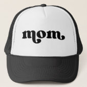 Retro mam Black en White Trucker Pet (Voorkant)