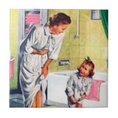 retro  mam Daughter Bathroom Tegeltje (Voorkant)