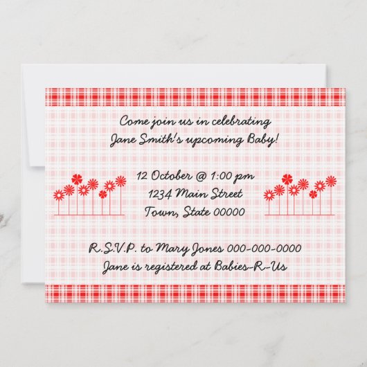 Retro mam en Baby shower Kaart (Achterkant)