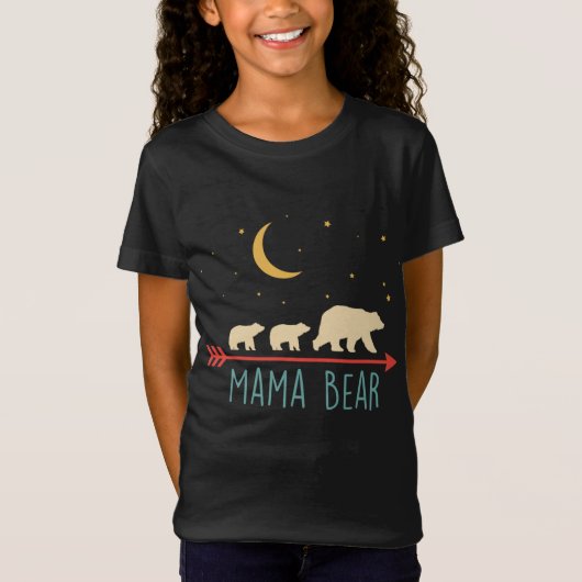 Retro Mama Beer met 2 Cubs T-shirt (Voorkant)