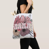 Retro Mama Bloemetjesoverhemd - Groovy 70s Moederd Tote Bag (Dichtbij)