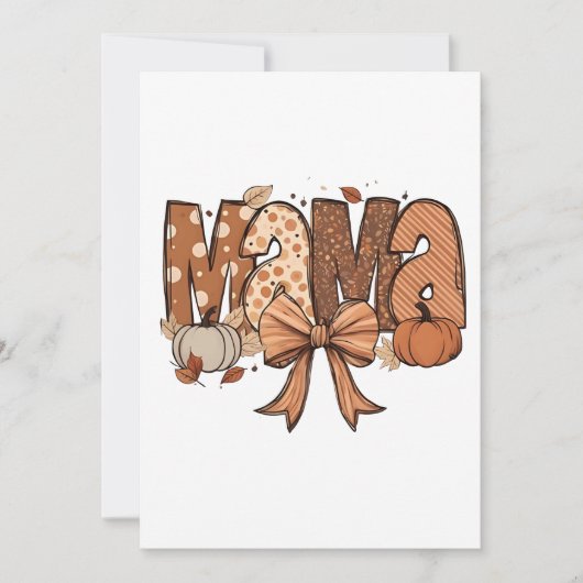 Retro Mama Coquette Bow Herfst Herfst Thanksgiving Kaart (Voorkant)