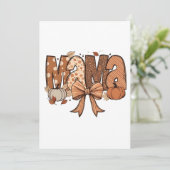 Retro Mama Coquette Bow Herfst Herfst Thanksgiving Kaart (Staand voorkant)