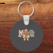 Retro Mama Coquette Bows Leopard Mom Mother's Day Sleutelhanger (Voorkant)