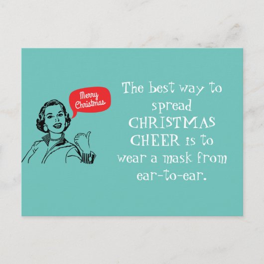 Retro mama Draag een masker met kerstmis Briefkaart (Voorkant)