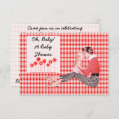Retro mama en Baby shower V2 Kaart (Voorkant / Achterkant)