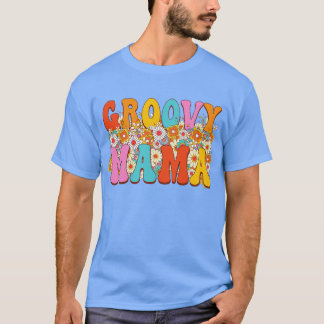 Retro Mama Familie Verjaardag 60s 70s Hippie kostu T-shirt