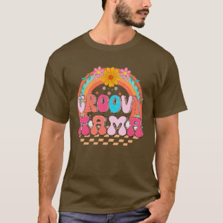 Retro Mama Familie Verjaardag 60s 70s Hippie kostu T-shirt