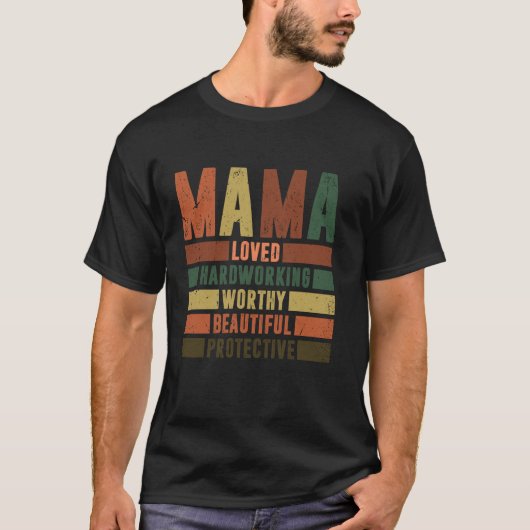 Retro Mama hield van mooie moeder Mama Happy Mothe T-shirt (Voorkant)