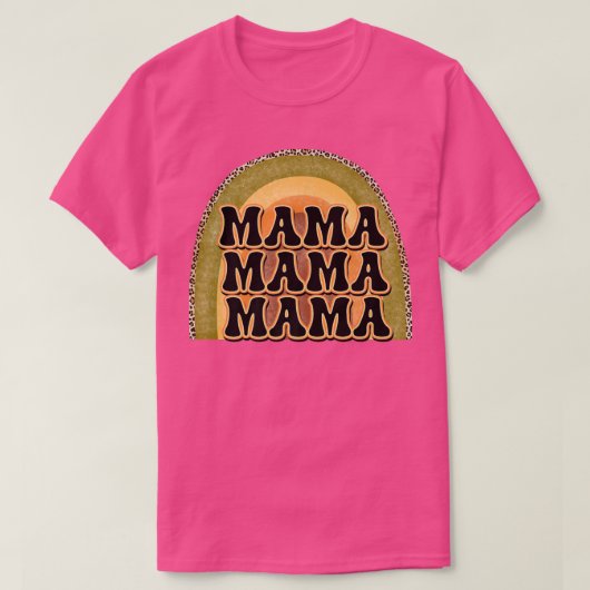 Retro Mama Rainbow Groovy Leopard Boho Gr T-shirt (Design voorkant)