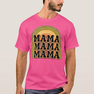 Retro Mama Rainbow Groovy Leopard Boho Gr T-shirt