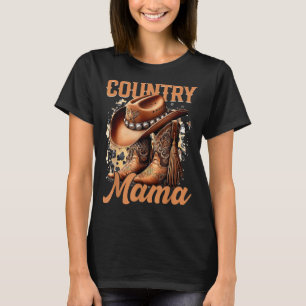 Retro mama western cowgirls moederdag familie t-shirt