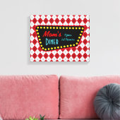 Retro Mama's Diner Teken Canvas Afdruk (Insitu (Woonkamer))